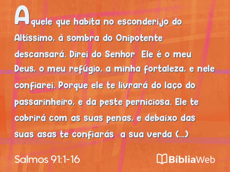 Salmos 91:1-16 em imagem para compartilhar