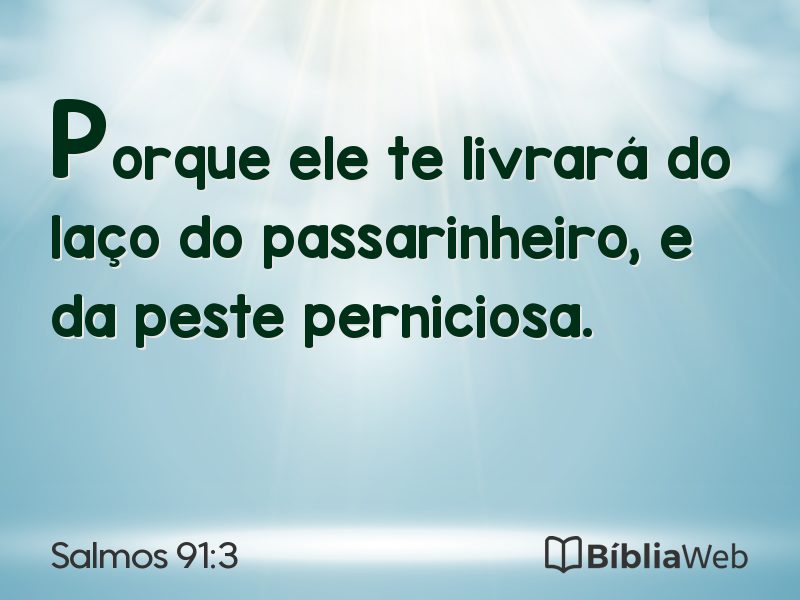 Salmos 91:3 em imagem para compartilhar