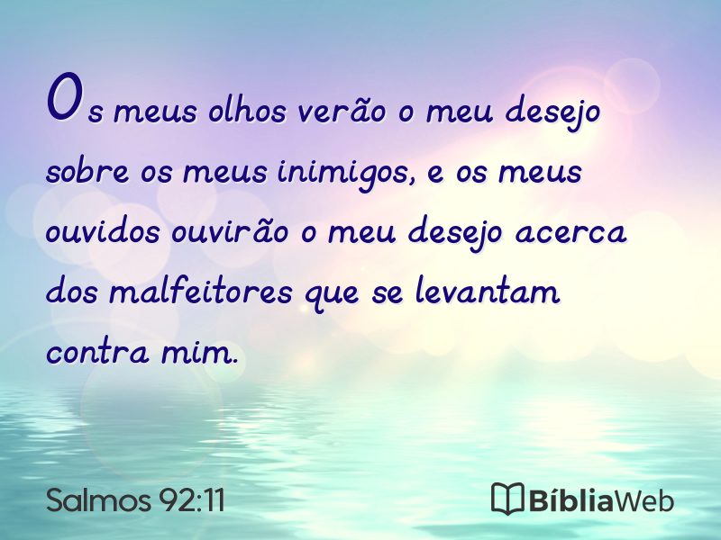 Salmos 92:11 em imagem para compartilhar