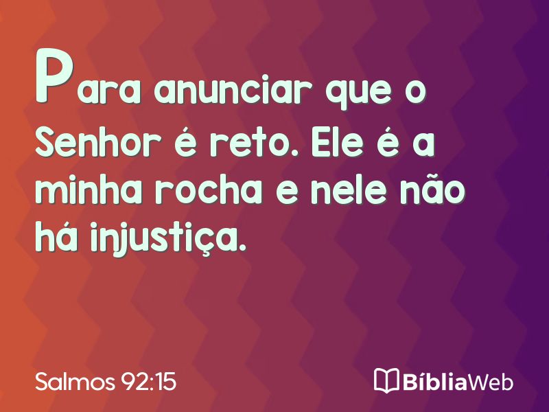 Salmos 92:15 em imagem para compartilhar