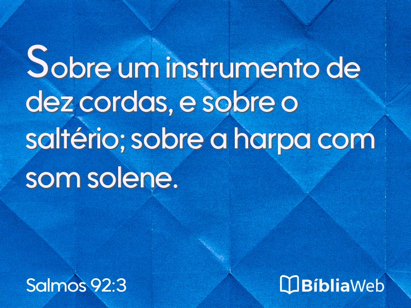 Salmos 92:3 em imagem para compartilhar