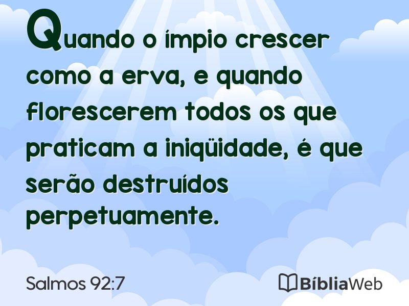 Salmos 92:7 em imagem para compartilhar