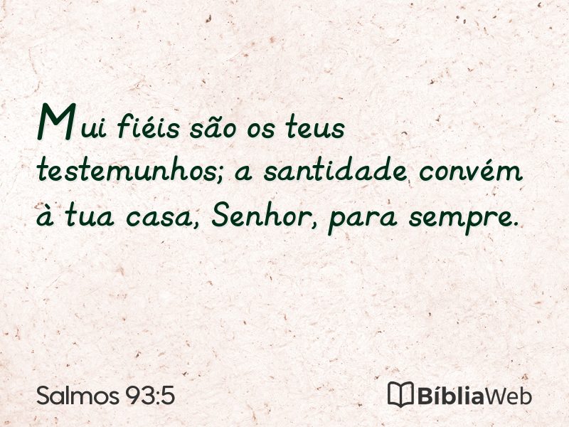 Salmos 93:5 em imagem para compartilhar
