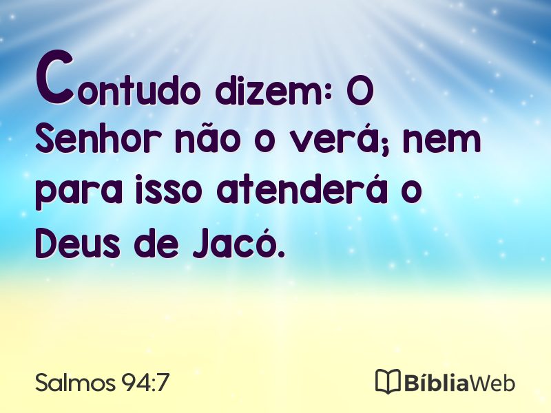 Salmos 94:7 em imagem para compartilhar
