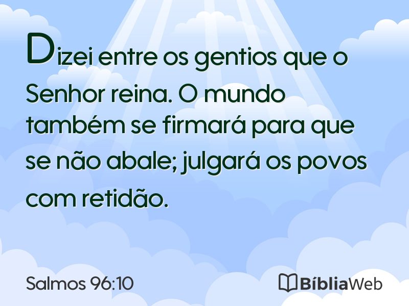 Salmos 96:10 em imagem para compartilhar