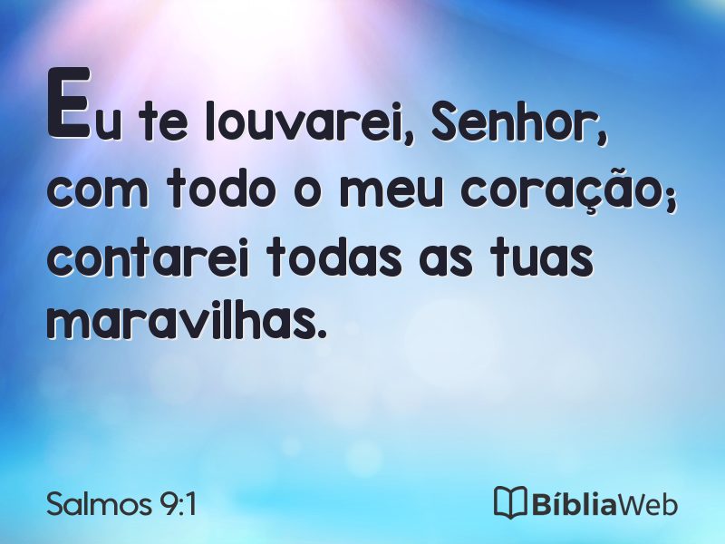 Salmos 9:1 em imagem para compartilhar