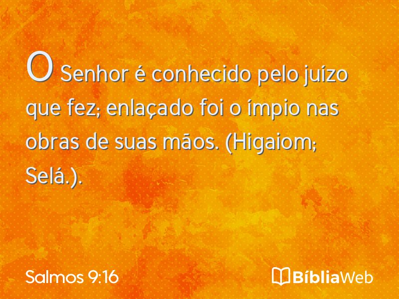 Salmos 9:16 em imagem para compartilhar