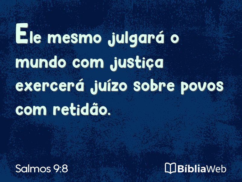 Salmos 9:8 em imagem para compartilhar