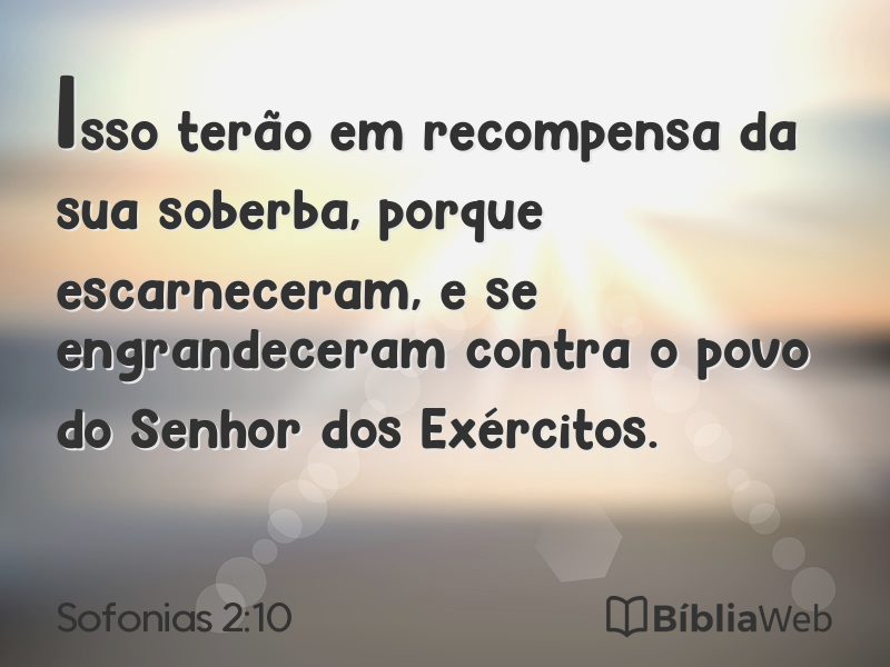 Sofonias 2:10 em imagem para compartilhar
