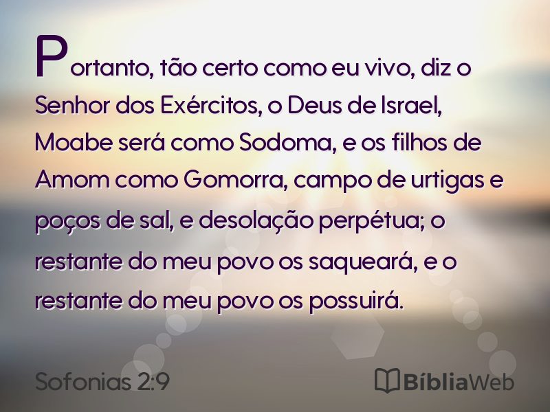 Sofonias 2:9 em imagem para compartilhar