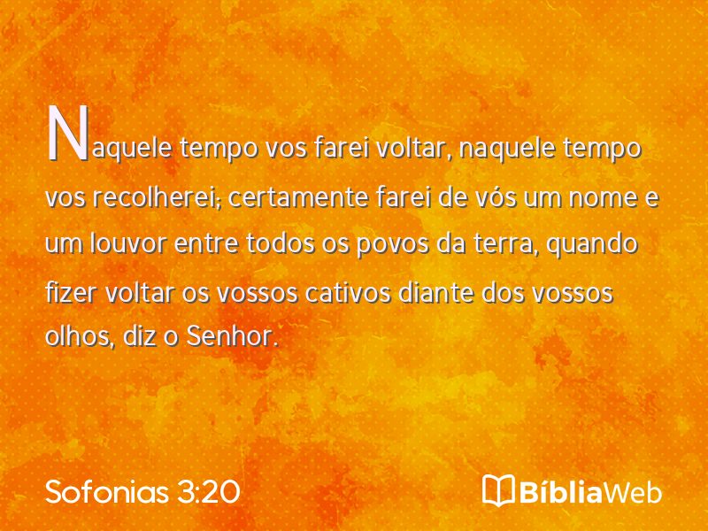 Sofonias 3:20 em imagem para compartilhar