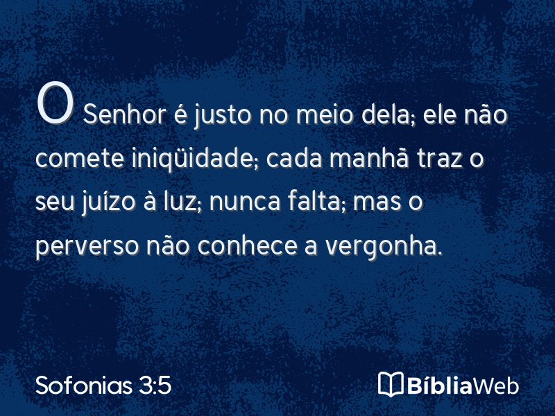 Sofonias 3:5 em imagem para compartilhar