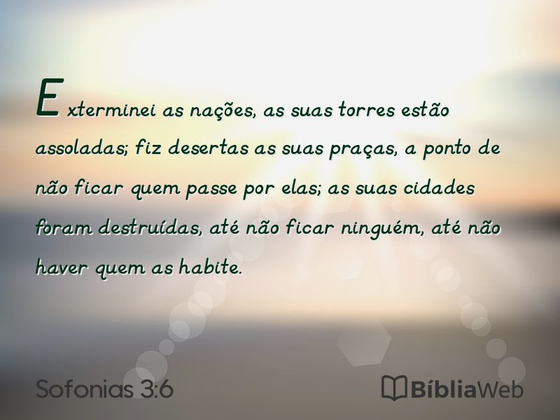 Sofonias 3:6 em imagem para compartilhar