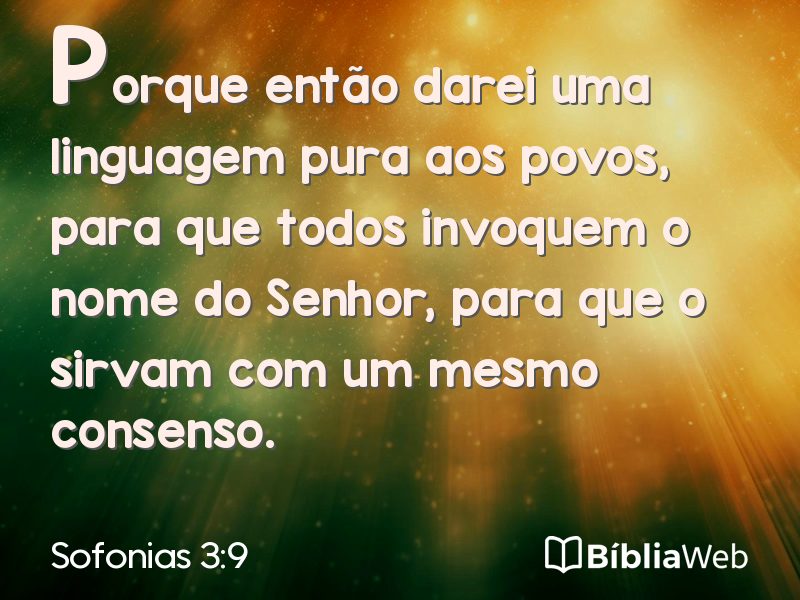 Sofonias 3:9 em imagem para compartilhar