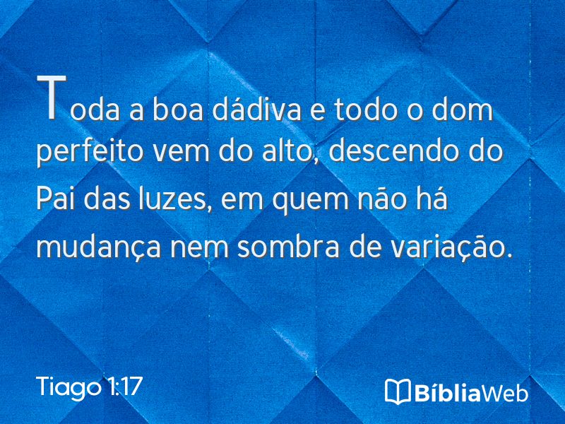 Tiago 1:17 em imagem para compartilhar