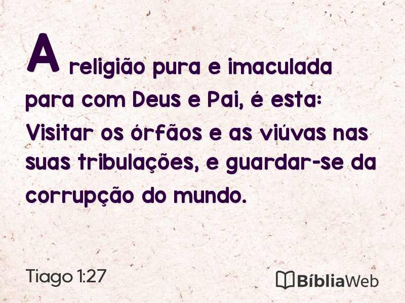 Tiago 1:27 em imagem para compartilhar