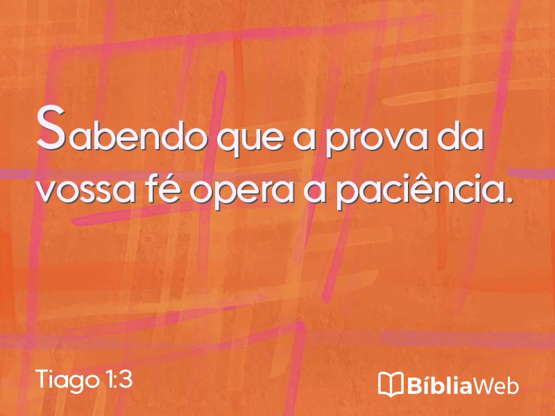Tiago 1:3 em imagem para compartilhar