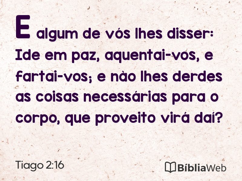 Tiago 2:16 em imagem para compartilhar