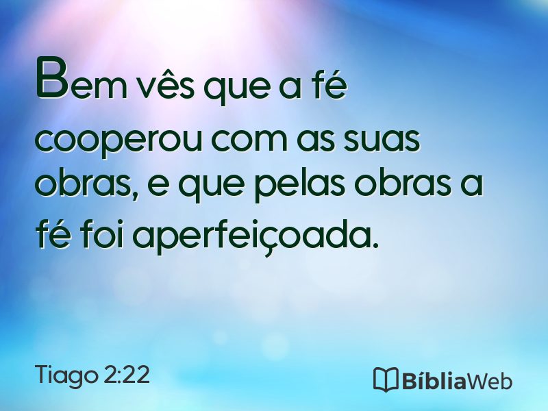 Tiago 2:22 em imagem para compartilhar