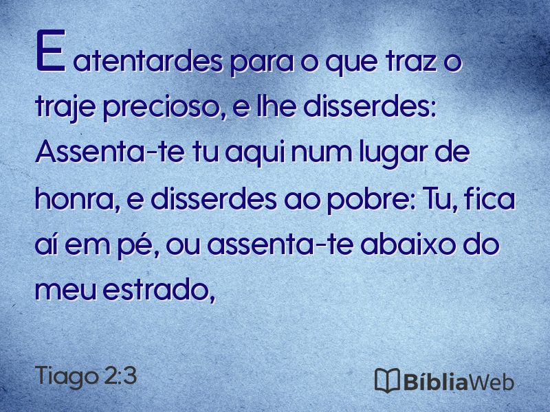 Tiago 2:3 em imagem para compartilhar