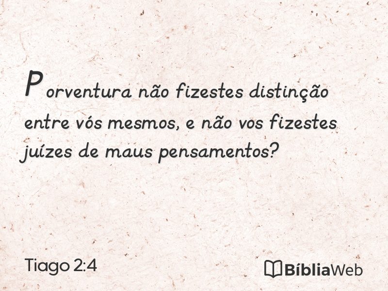 Tiago 2:4 em imagem para compartilhar