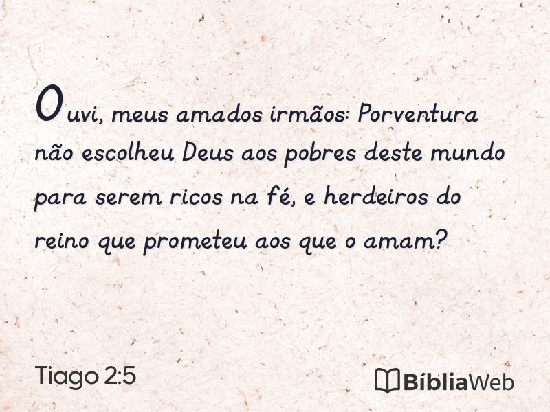 Tiago 2:5 em imagem para compartilhar