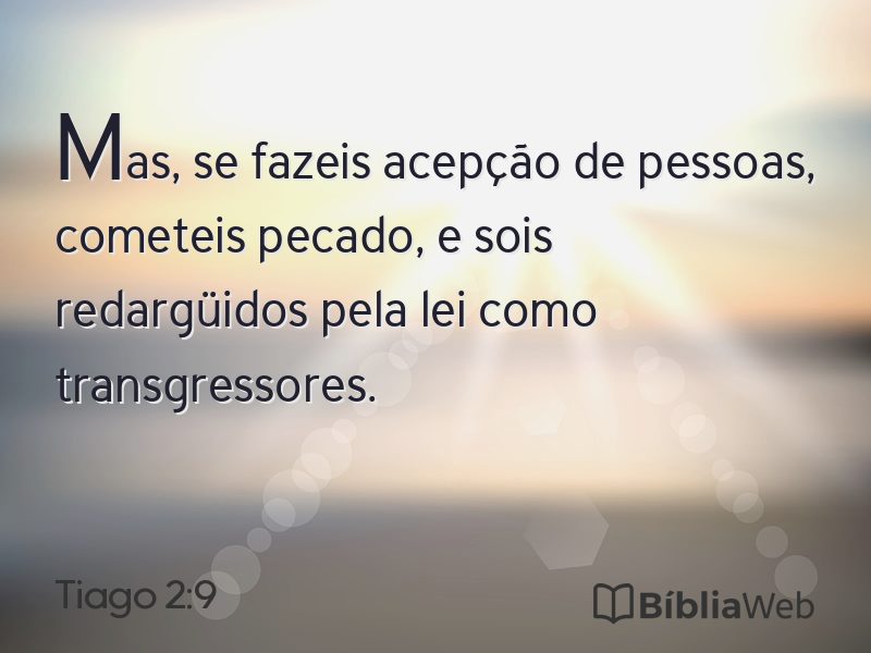 Tiago 2:9 em imagem para compartilhar