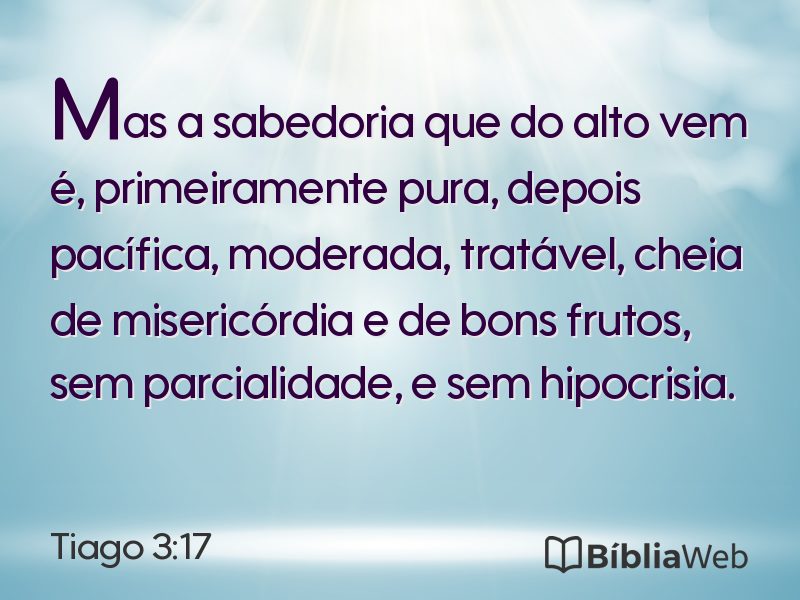 Tiago 3:17 em imagem para compartilhar