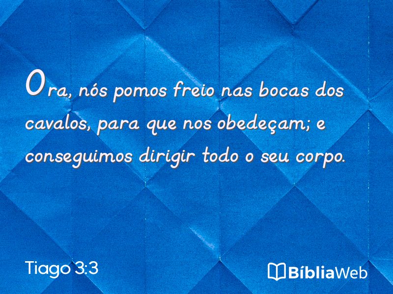 Tiago 3:3 em imagem para compartilhar