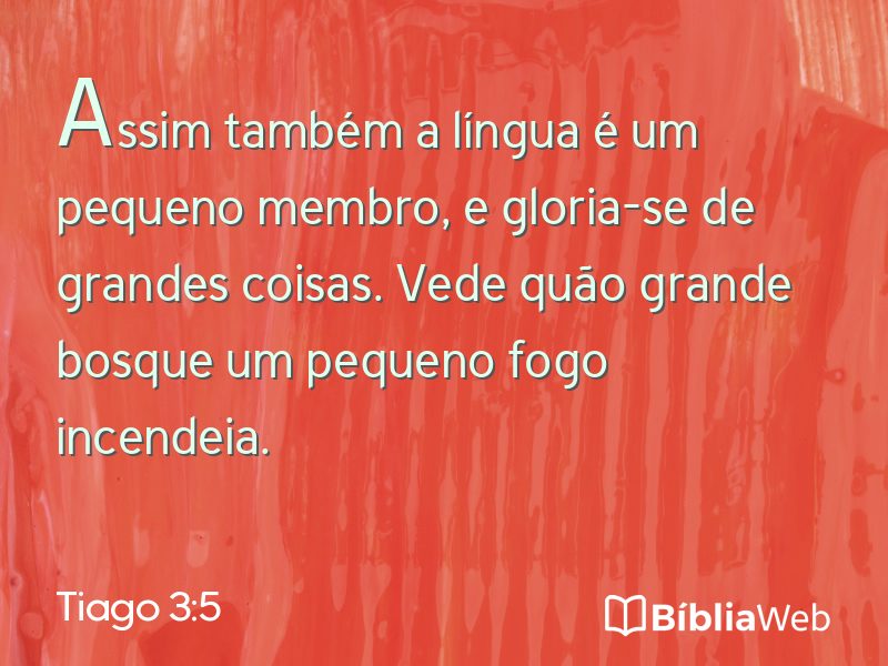 Tiago 3:5 em imagem para compartilhar