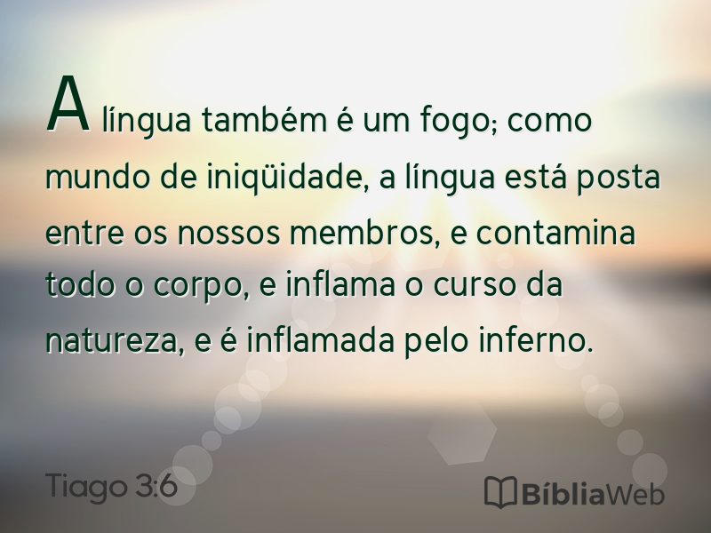 Tiago 3:6 em imagem para compartilhar