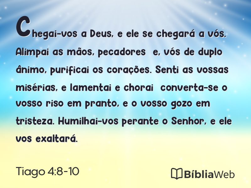 Tiago 4:8-10 em imagem para compartilhar