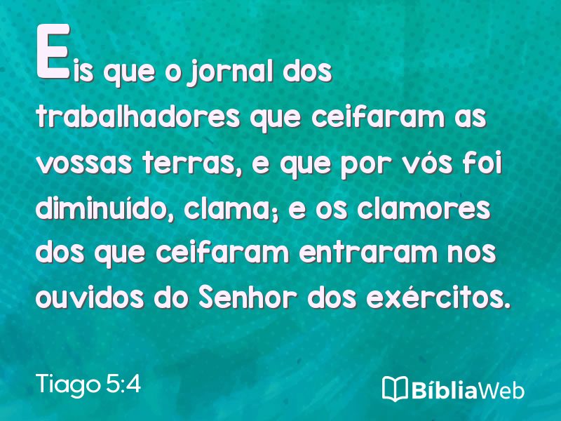 Tiago 5:4 em imagem para compartilhar