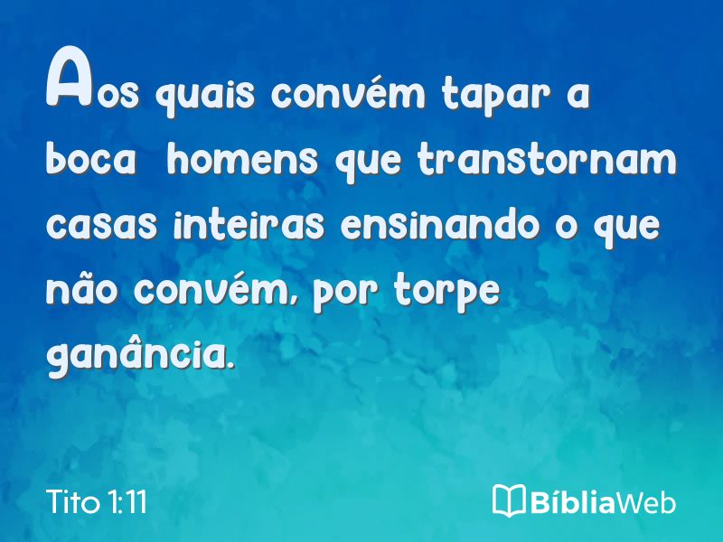 Tito 1:11 em imagem para compartilhar