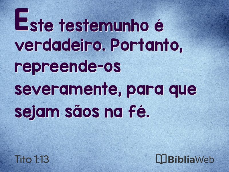 Tito 1:13 em imagem para compartilhar