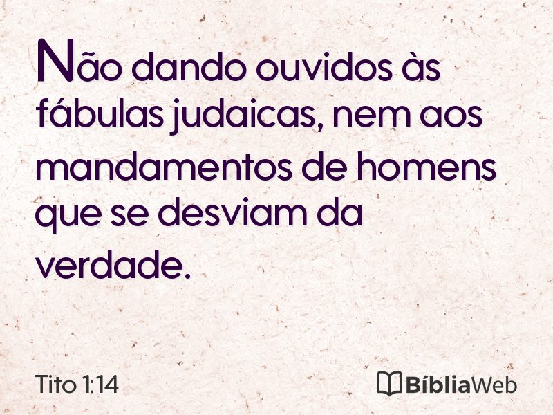 Tito 1:14 em imagem para compartilhar