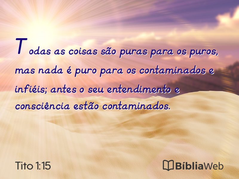 Tito 1:15 em imagem para compartilhar