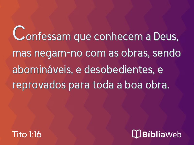 Tito 1:16 em imagem para compartilhar