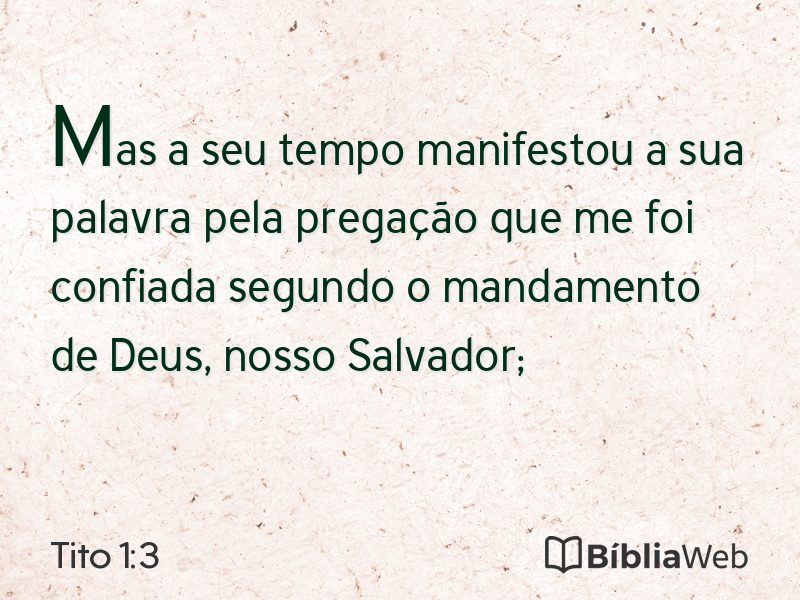 Tito 1:3 em imagem para compartilhar