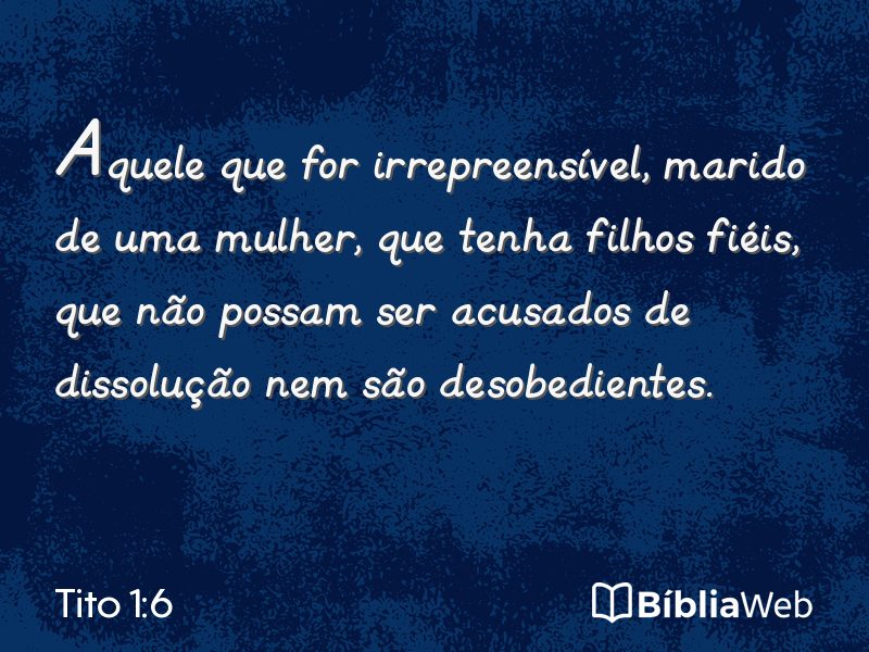 Tito 1:6 em imagem para compartilhar