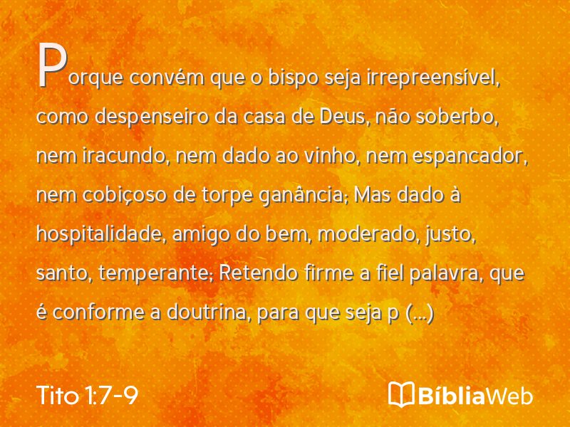 Tito 1:7-9 em imagem para compartilhar