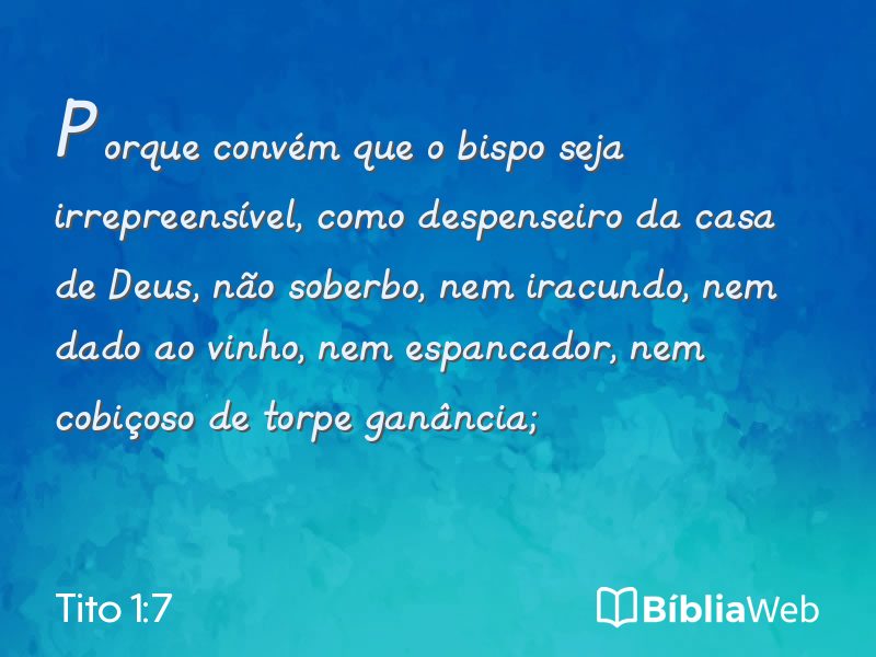 Tito 1:7 em imagem para compartilhar
