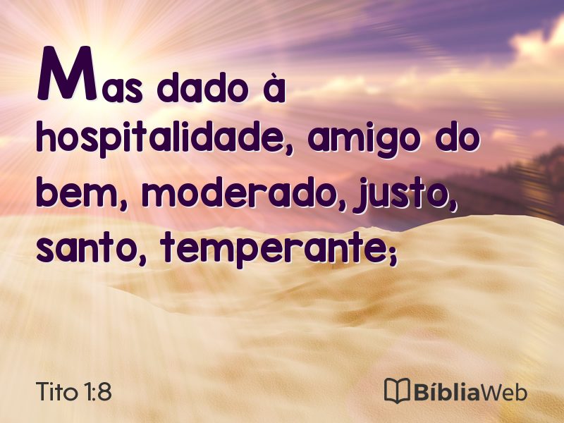 Tito 1:8 em imagem para compartilhar