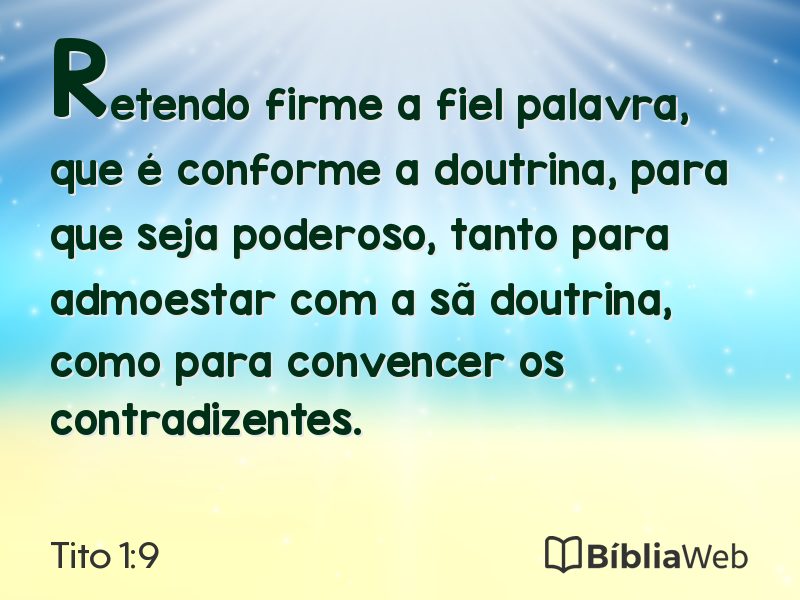 Tito 1:9 em imagem para compartilhar