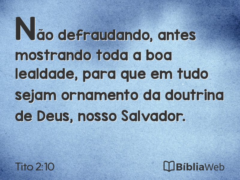 Tito 2:10 em imagem para compartilhar