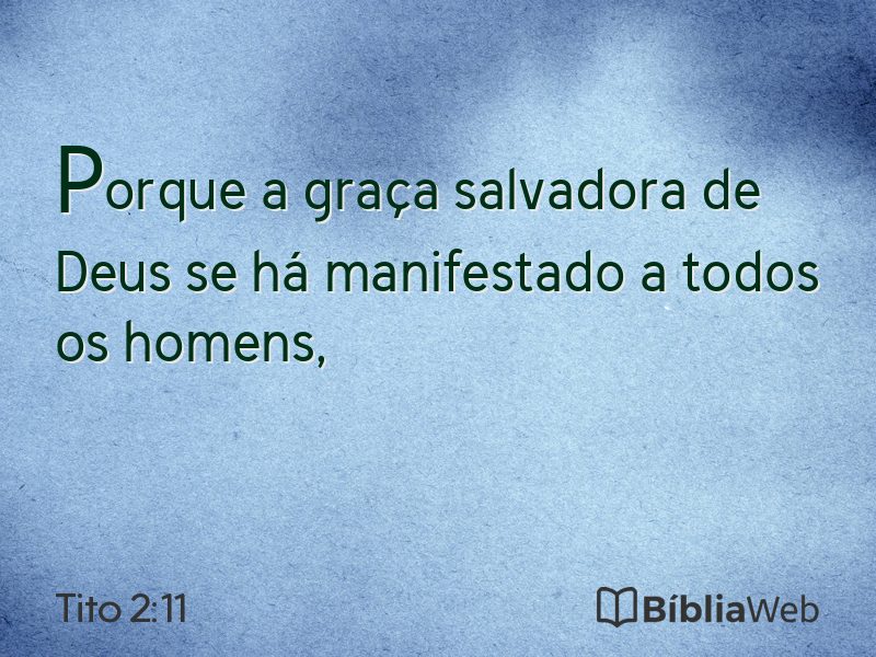 Tito 2:11 em imagem para compartilhar
