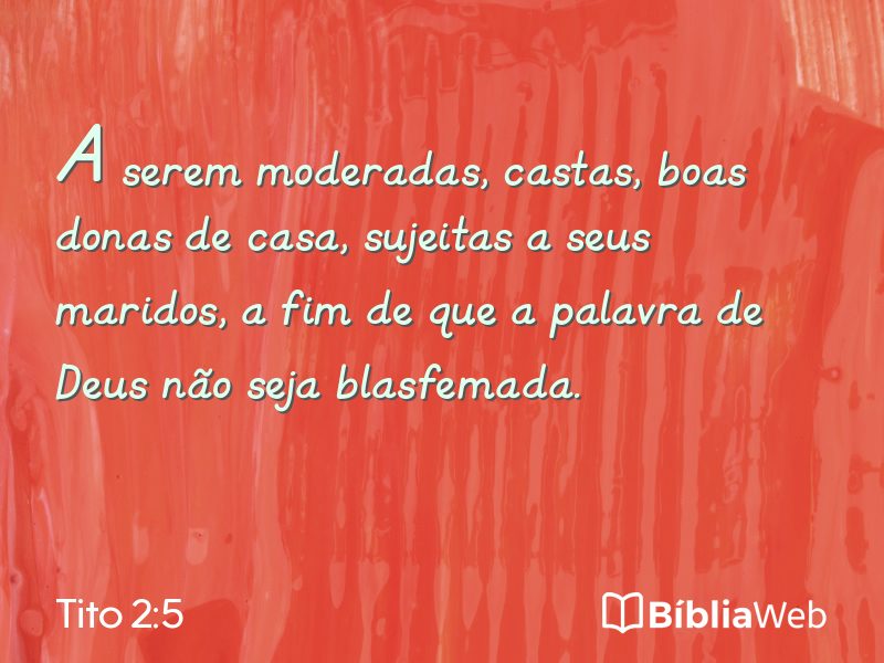 Tito 2:5 em imagem para compartilhar