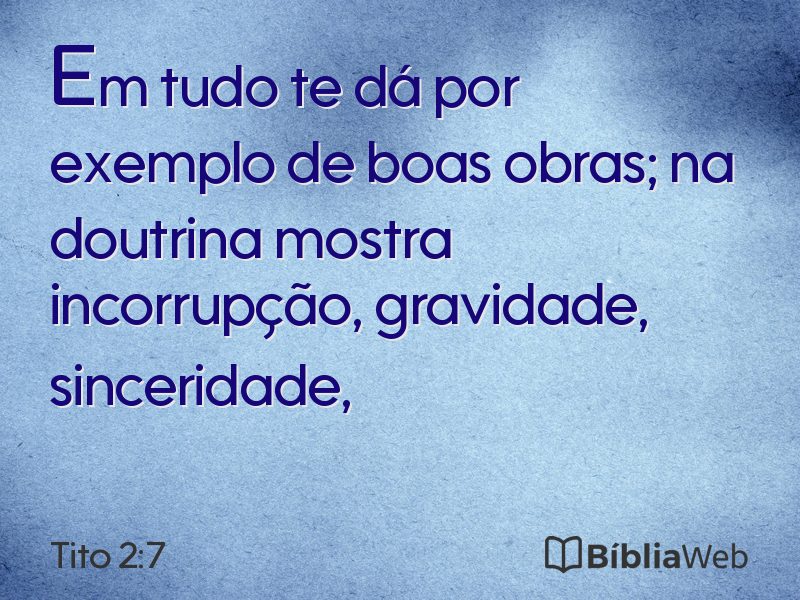 Tito 2:7 em imagem para compartilhar