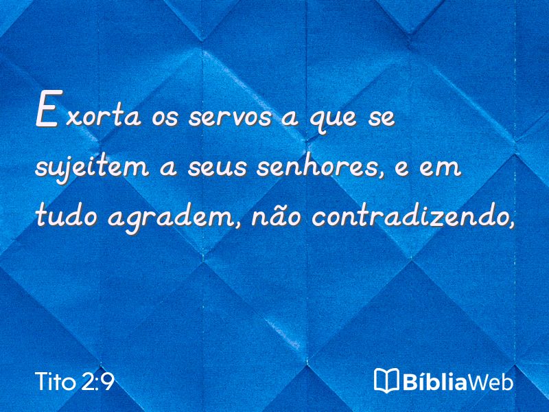 Tito 2:9 em imagem para compartilhar