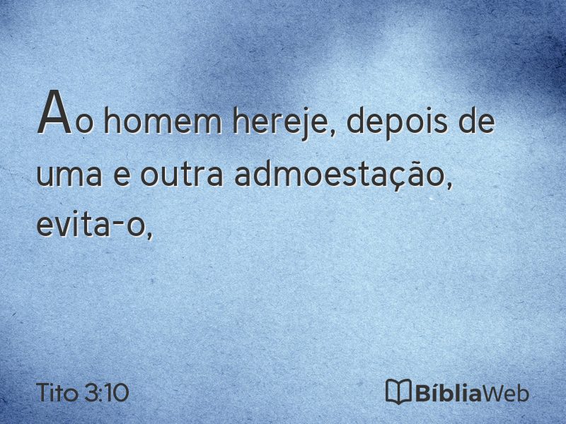 Tito 3:10 em imagem para compartilhar